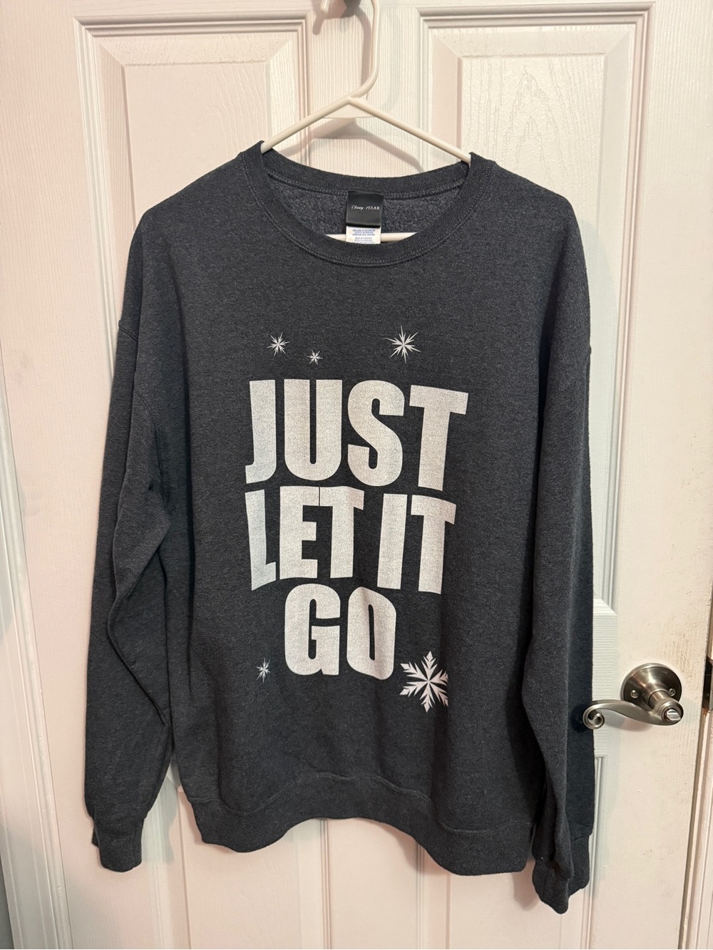 Disney Charcoal "Just Let It Go" Crewneck Sweatshirt